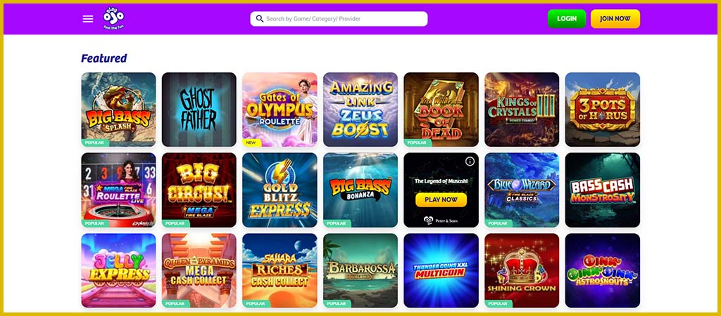 Extensive Slot Games Selection