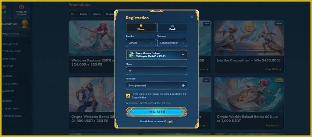 How to Register at Casea Casino