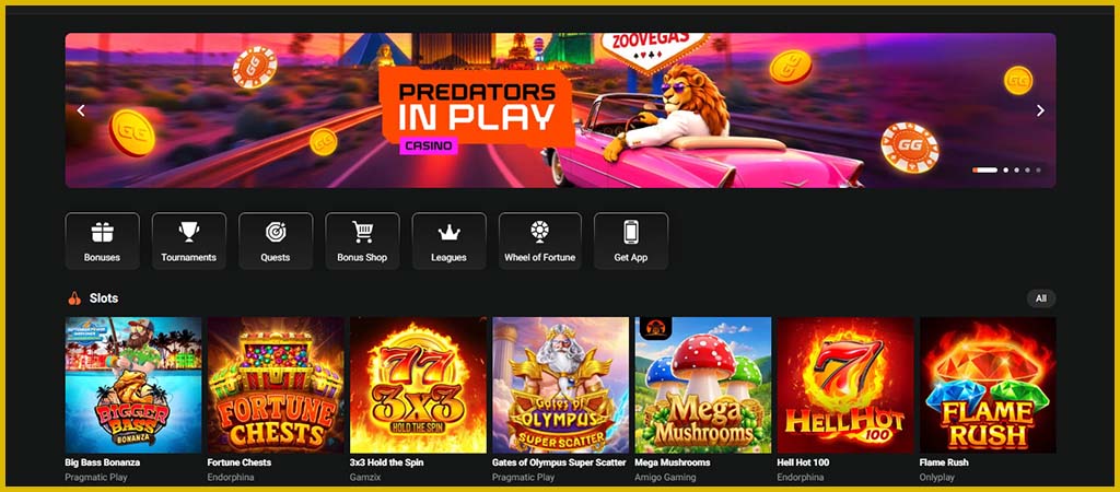 GGBet Casino Canada homepage, GGBet online casino