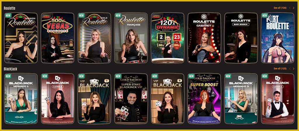 Live Casino and Table Games