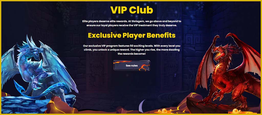 SlotsGem VIP and rewards program, SlotsGem Casino VIP club