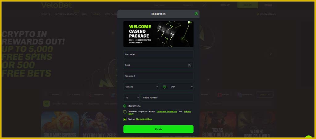 VeloBet online casino registration process, VeloBet Casino account access 2026