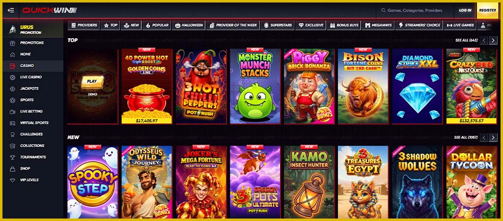 QuickWin online slots Canada, QuickWin slot games for Canadian players