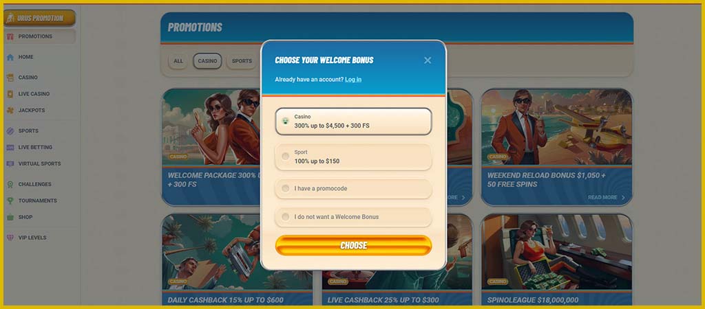 Vegasino Casino registration and login, Vegasino account sign up Canada